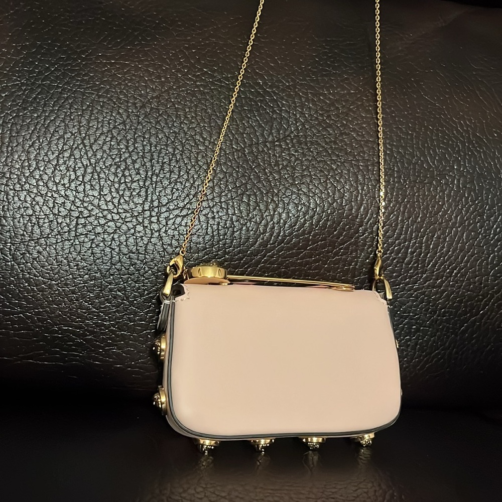 Fendace Versace x fendi Medusa Studded Nano Brooch FF Baguette crossbody bag NEW - Picture 9 of 13